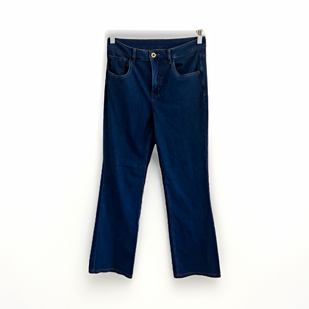 Halara Women's M Tall Bootcut Jeans Dark Wash Blue Denim Mid Rise 5-Pocket